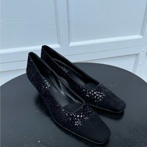 Mezzo by Vaneli Black Sequin Heels